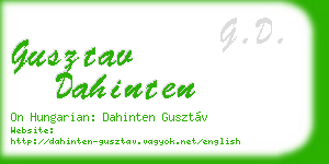 gusztav dahinten business card